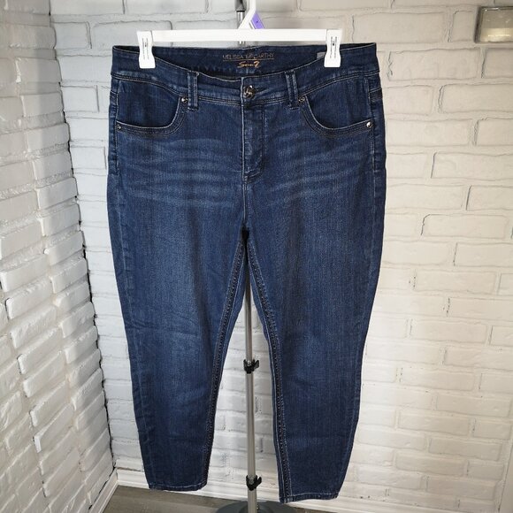 Melissa McCarthy Seven7 Ladies Medium Wash Slimming Silhouette Pencil Jeans - Picture 1 of 16